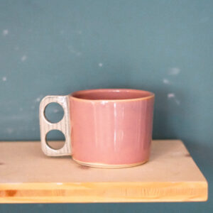 Tasse ADEKO - rose coline anse rayée
